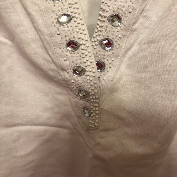 NY&Co White sheath dress with jeweled neckline - Picture 3 of 5
